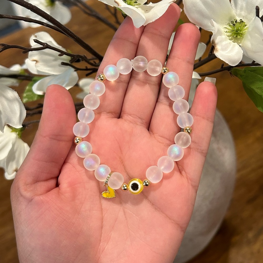 Yellow evil eye handmade bracelet (health)